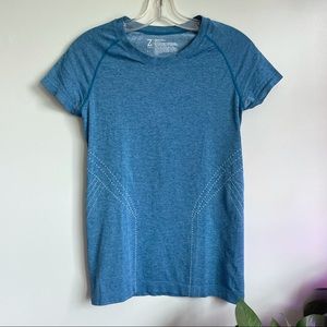 zella teal blue athletic shirt